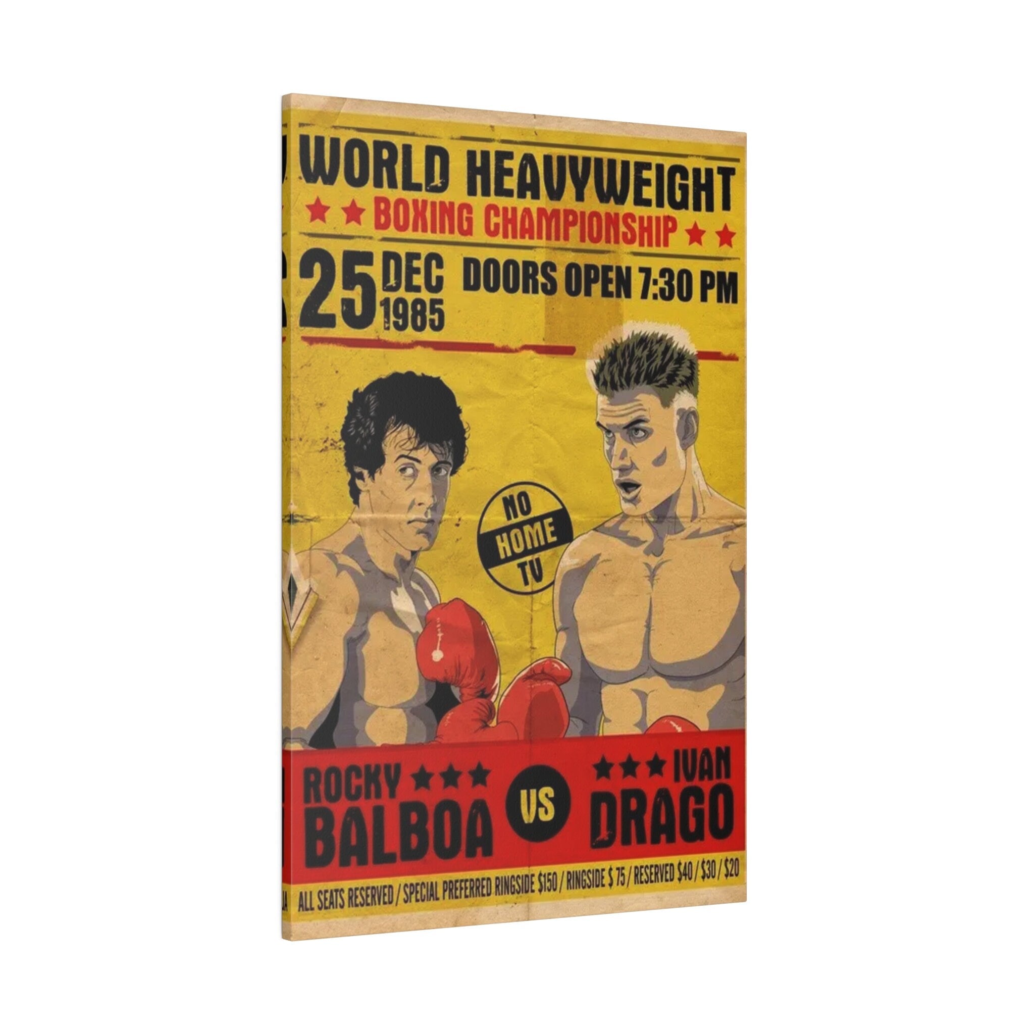 Rocky Vs. Ivan Drago Fight Poster Custom Canvas Wall Print