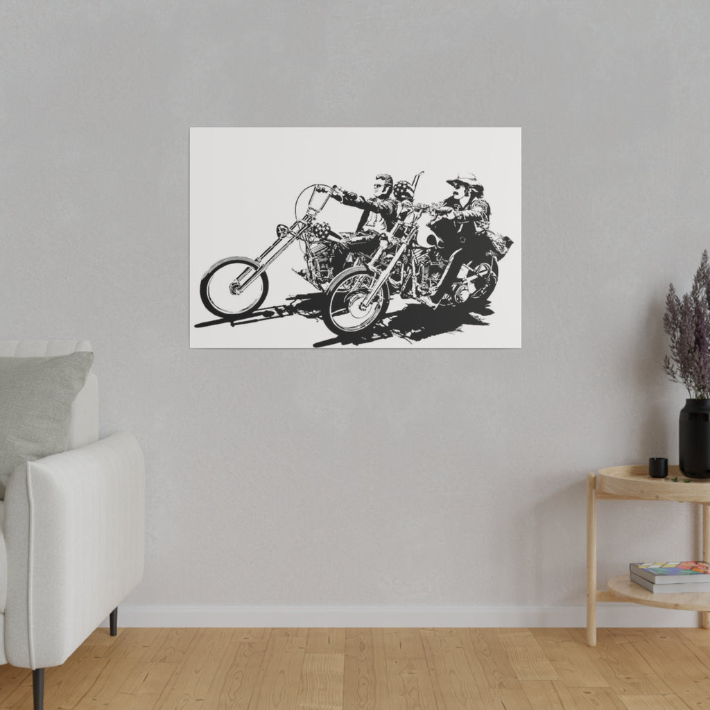 Easy Rider B/W Sketch Custom Canvas Wall Print