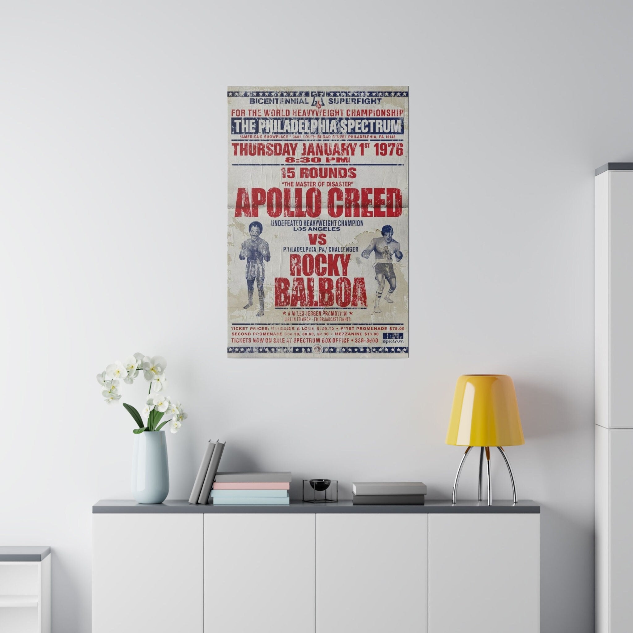 Rocky Vs. Apollo Fight Poster Custom Canvas Wall Print