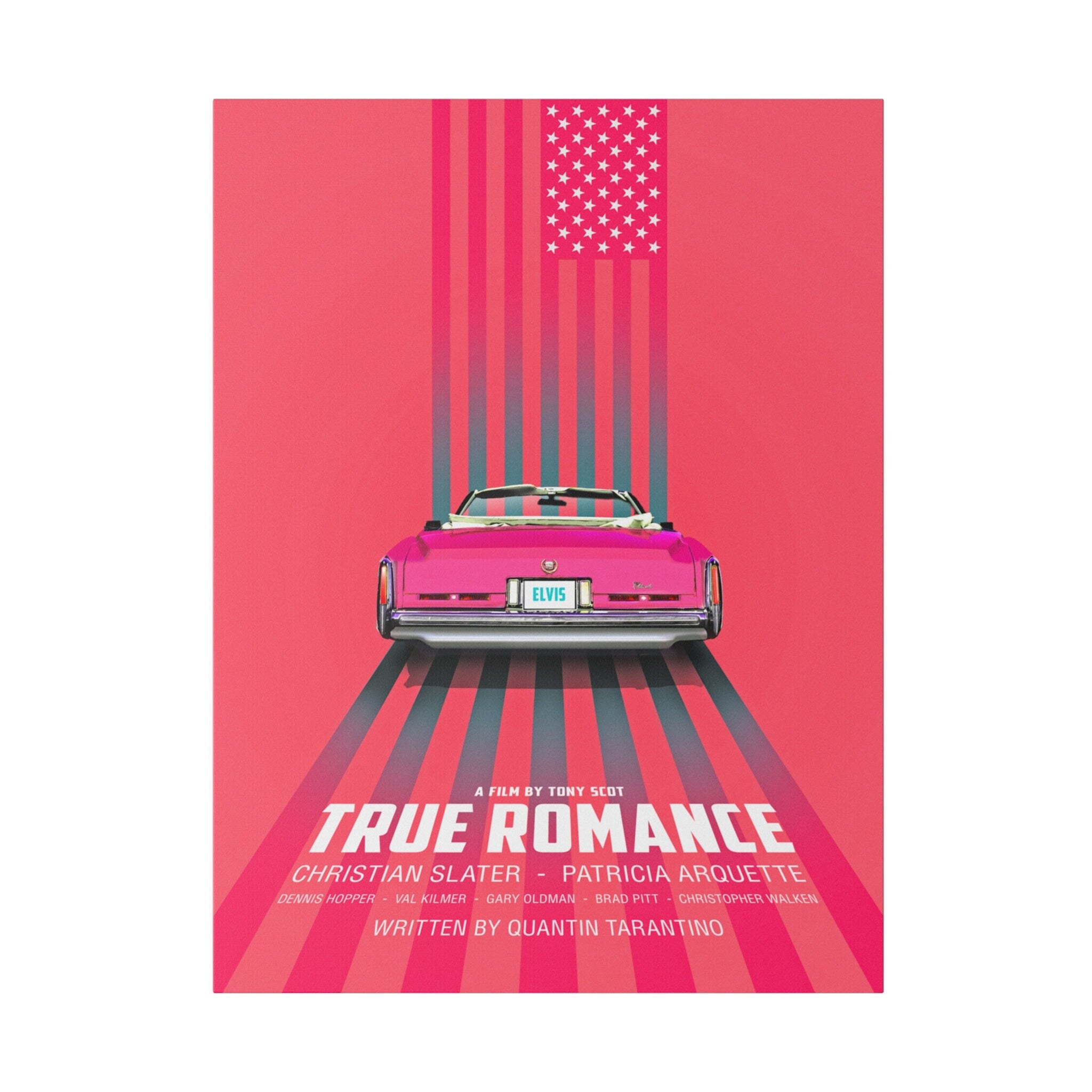 True Romance Pink Cadillac Custom Canvas Wall Print