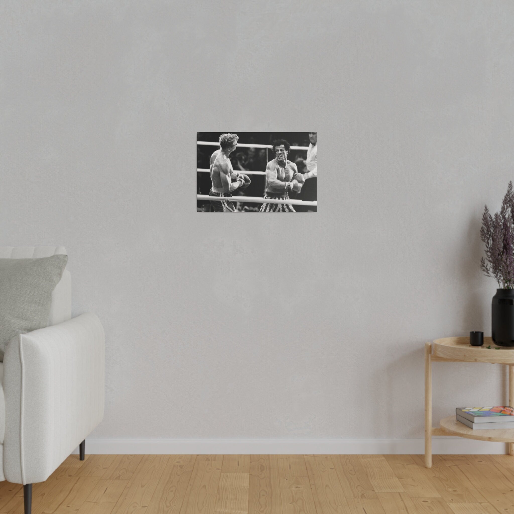 Rocky Vs. Drago B/W Custom Canvas Wall Print