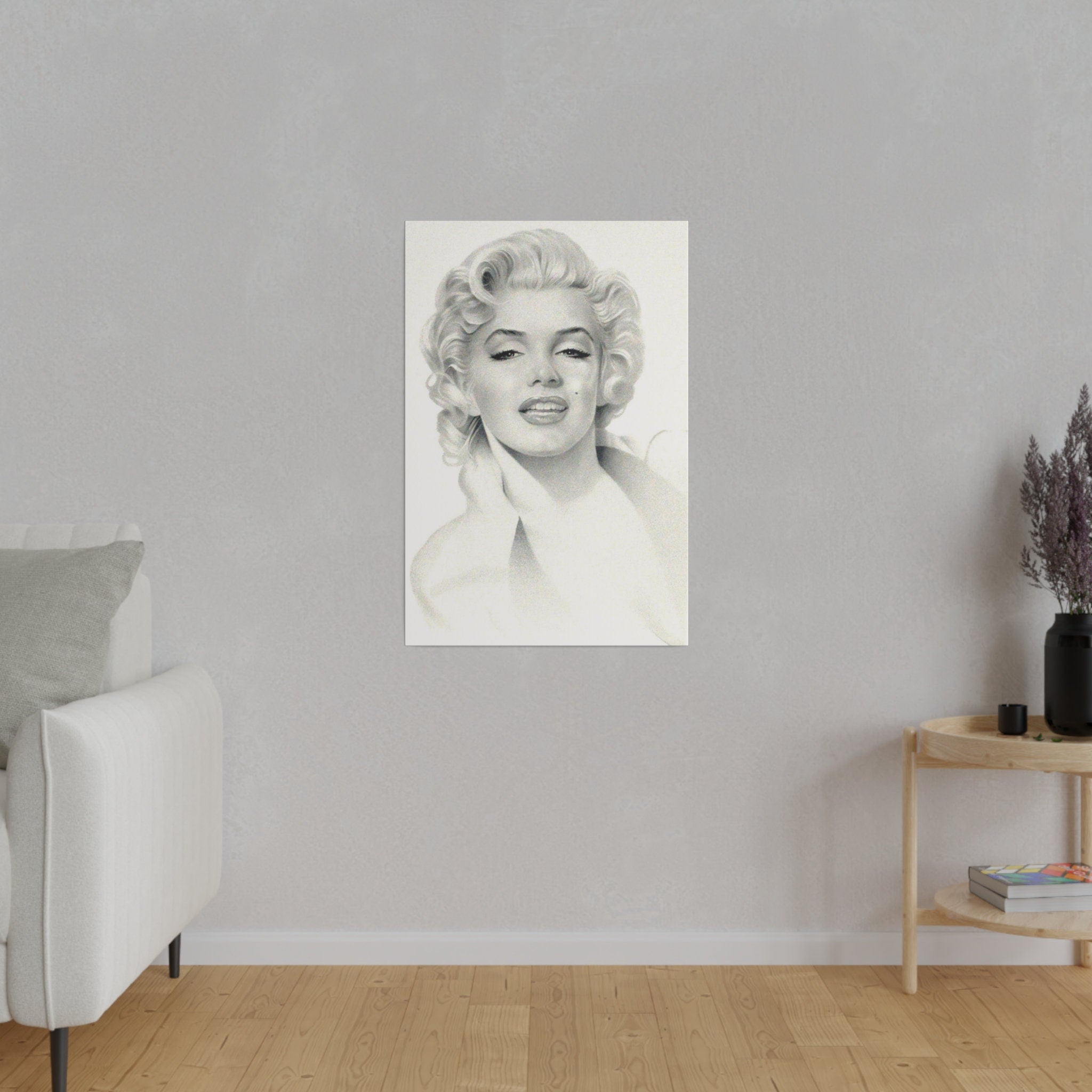 Marilyn Monroe Art Sketch Custom Canvas Wall Print