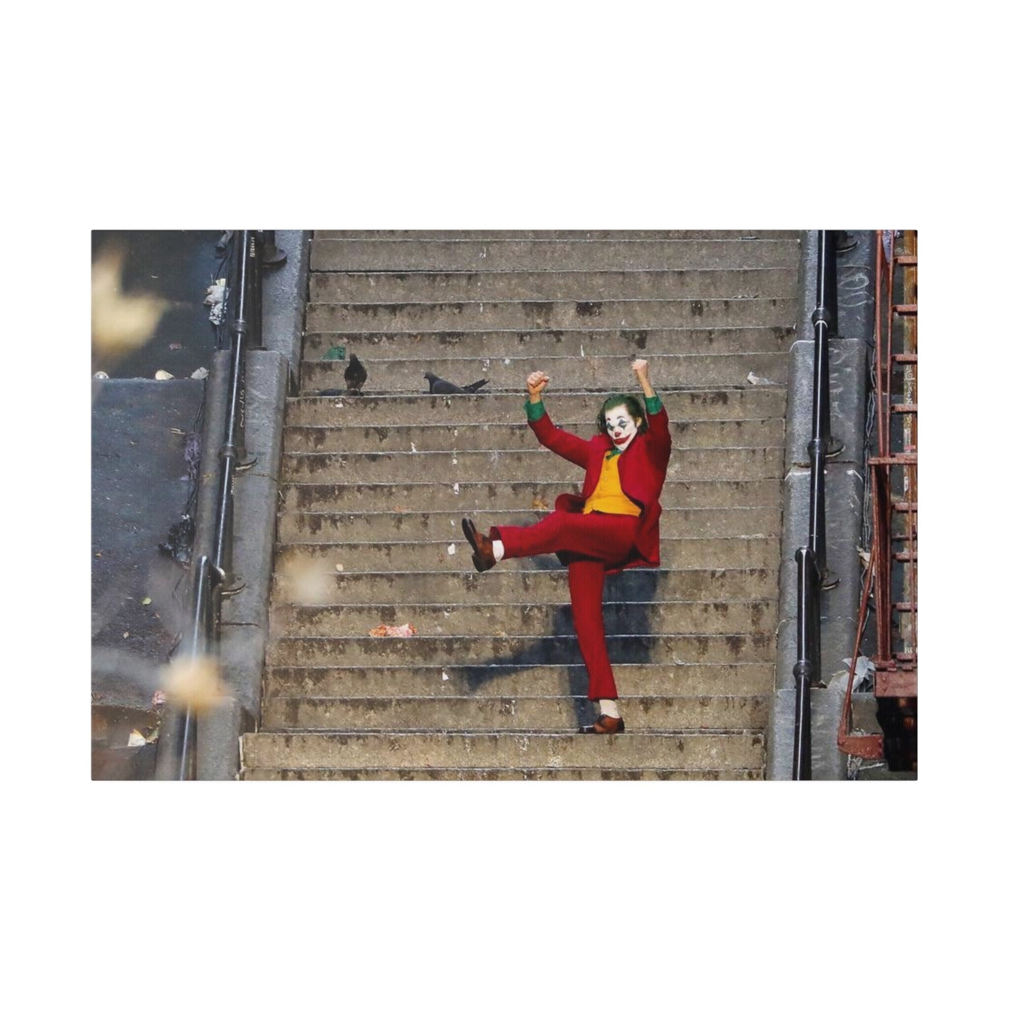 Joker Stairs Dance Color Photograph Custom Canvas Wall Print