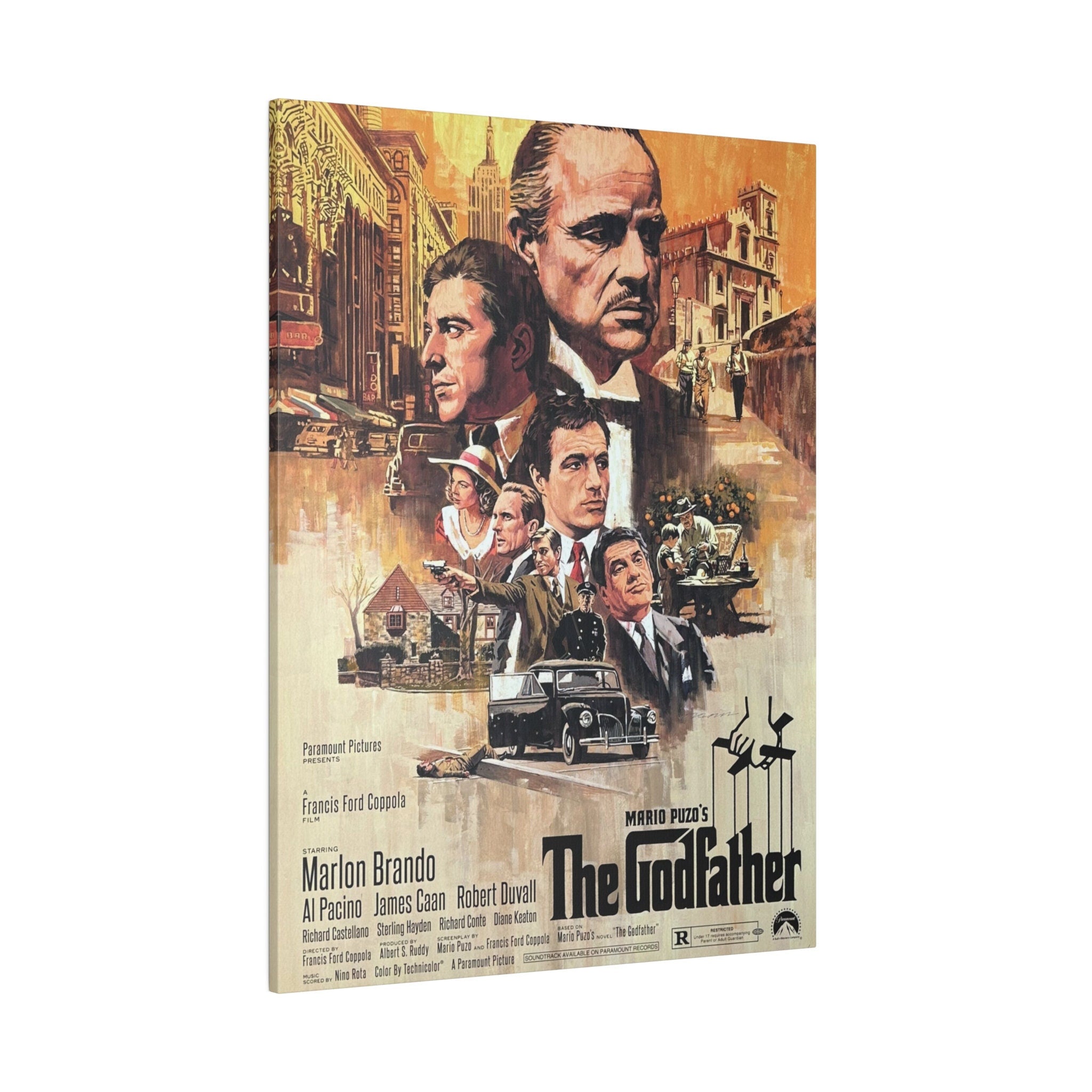 The Godfather Animated Movie Poster Custom Canvas Wall Print
