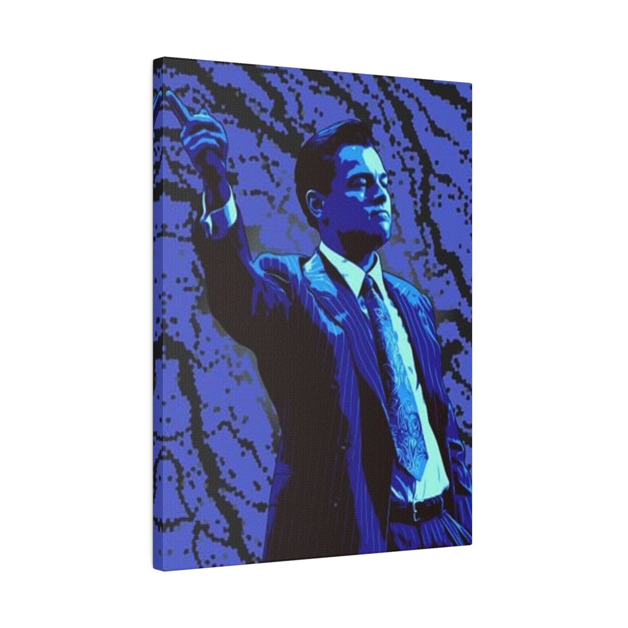 The Wolf Of Wall Street Jordan Belfort Abstract Blue Custom Canvas Wall Print