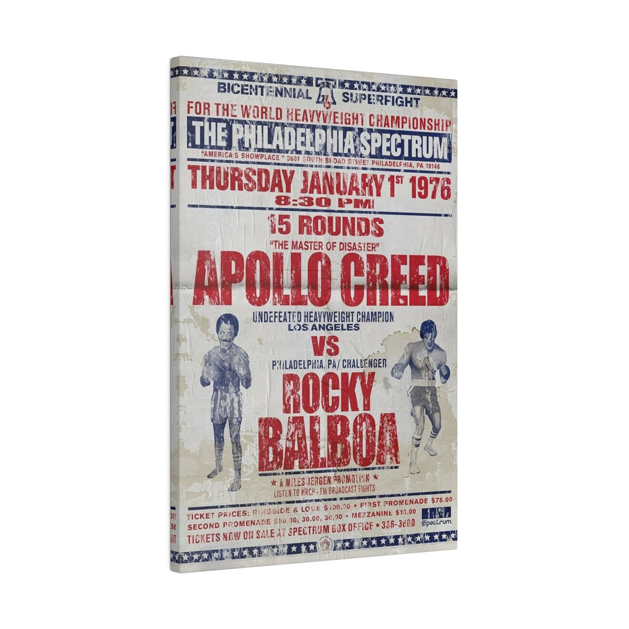 Rocky Vs. Apollo Fight Poster Custom Canvas Wall Print