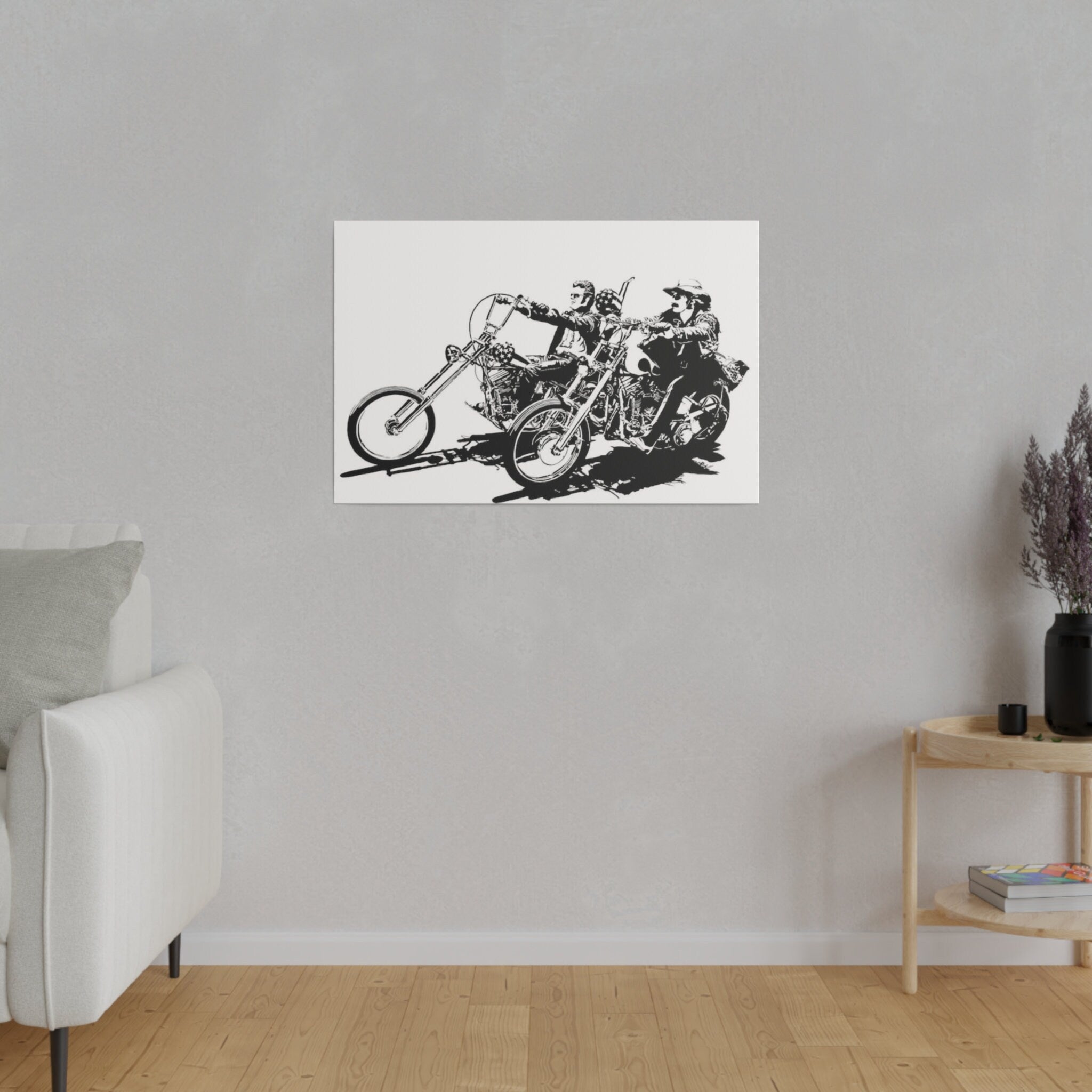 Easy Rider B/W Sketch Custom Canvas Wall Print