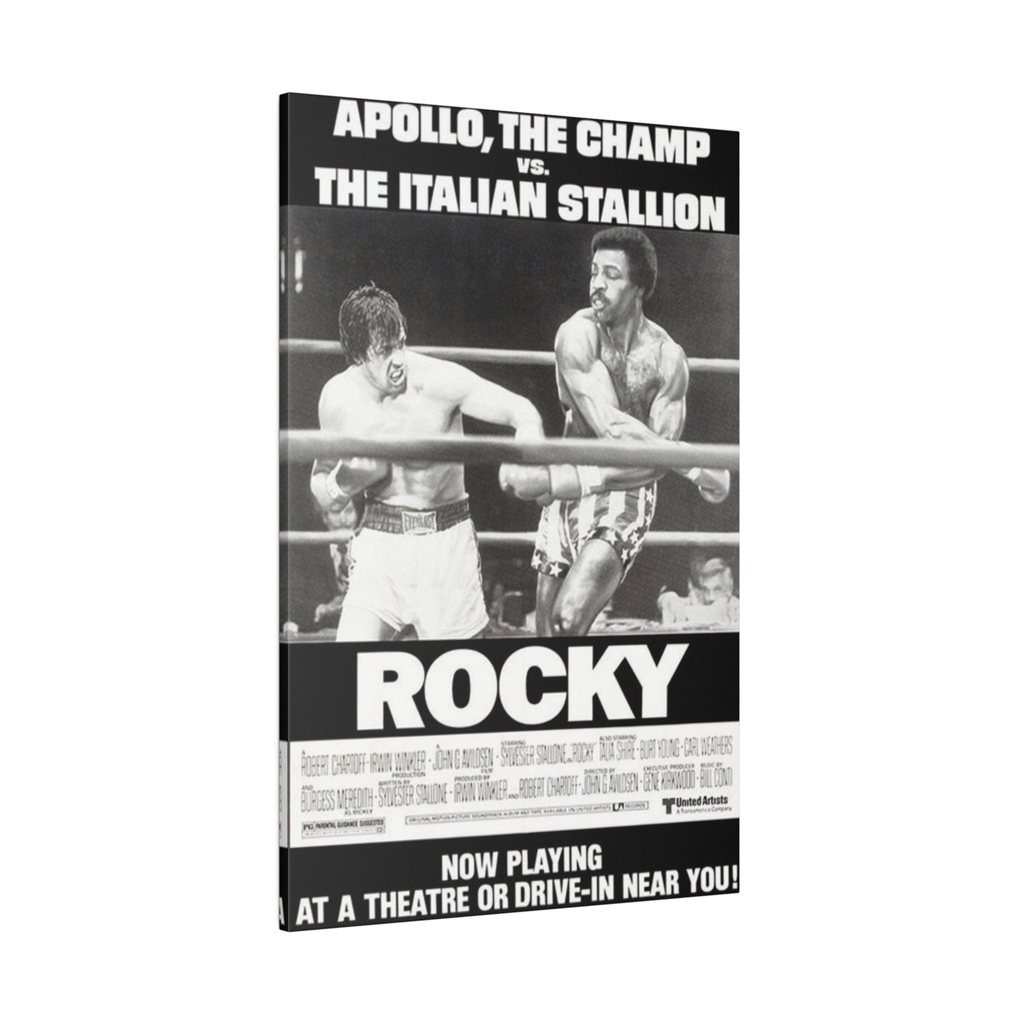 Rocky Vs. Apollo Movie Poster Custom Canvas Wall Print