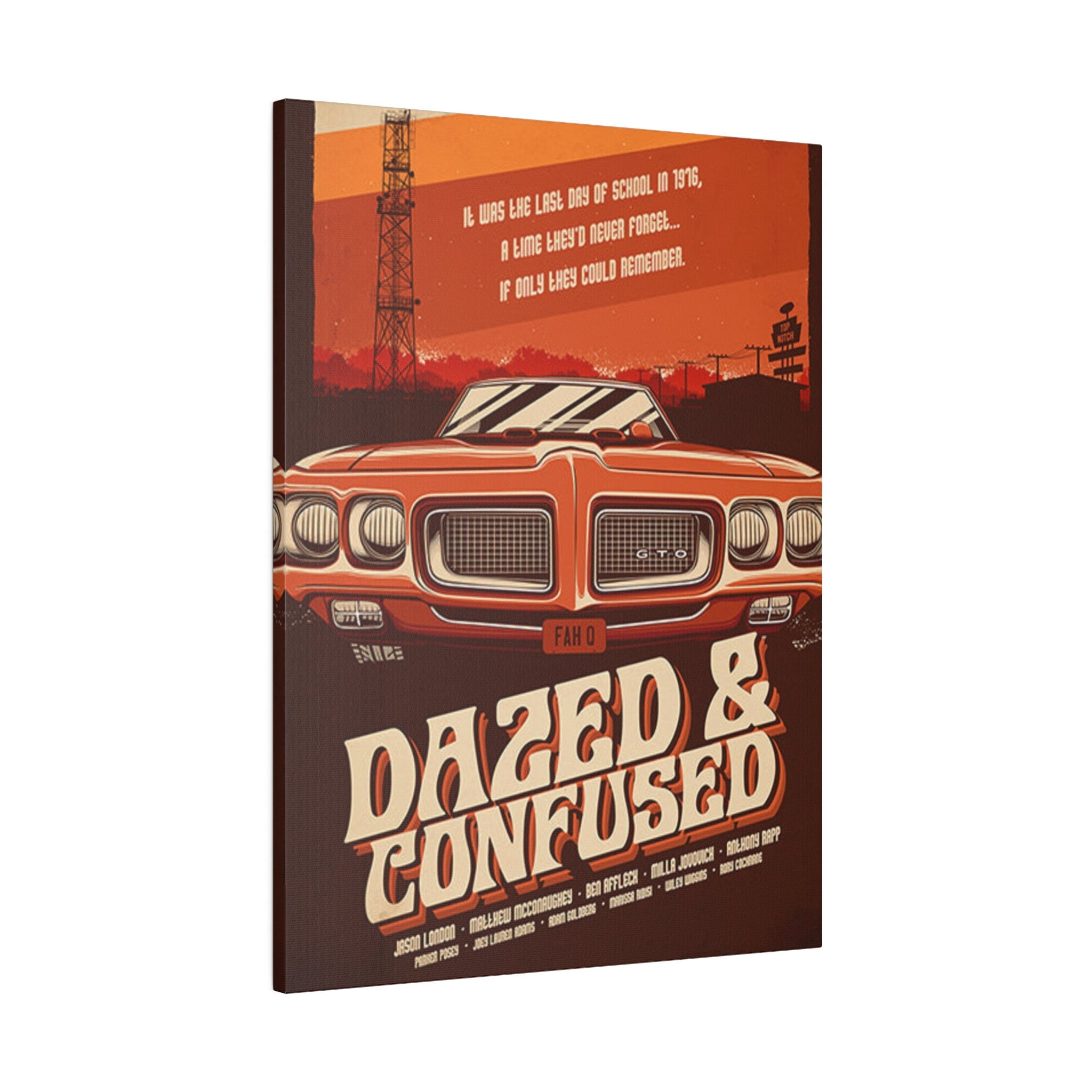 Dazed And Confused GTO Movie Poster Custom Canvas Wall Print
