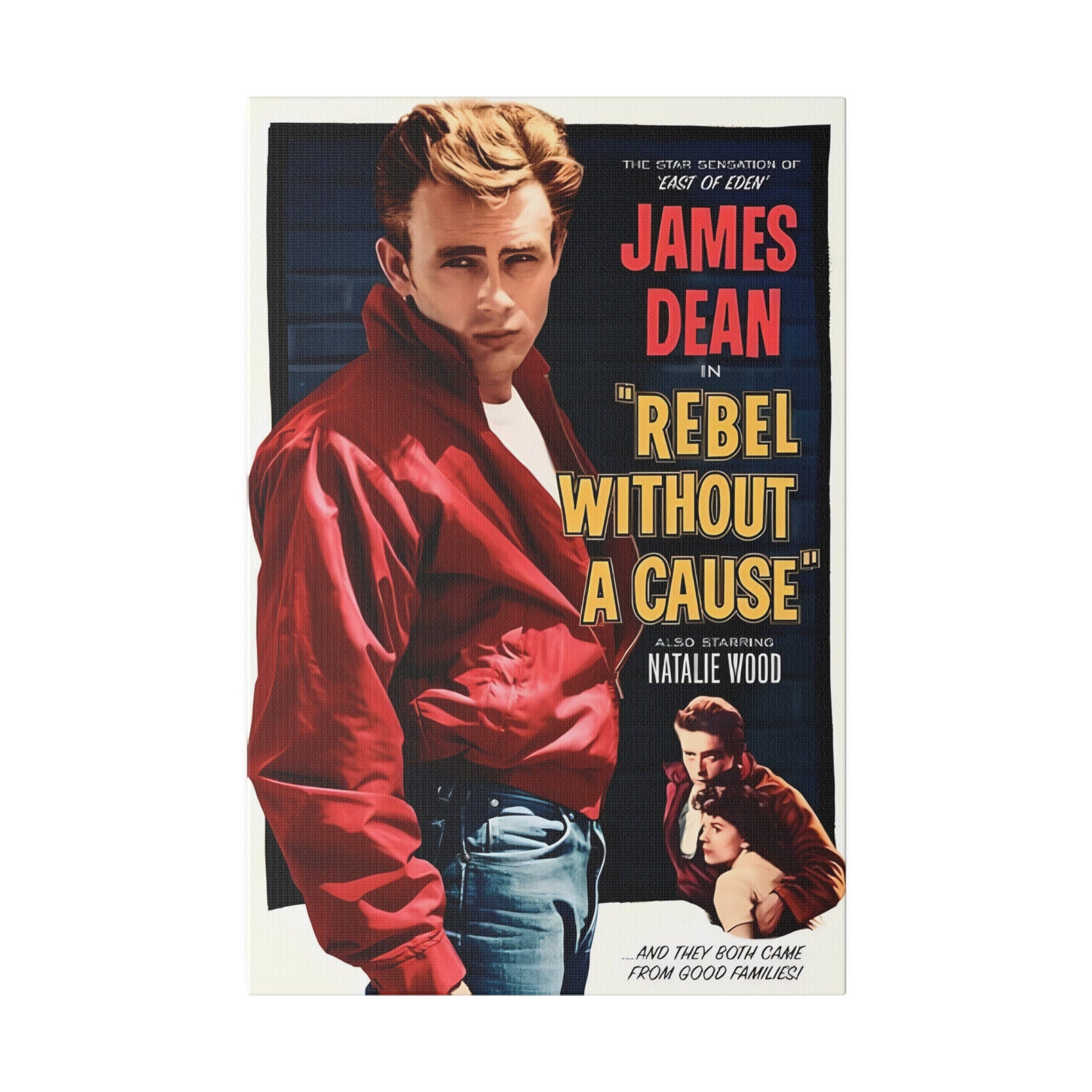 James Dean Rebel Without A Cause Movie Poster Custom Canvas Wall Print
