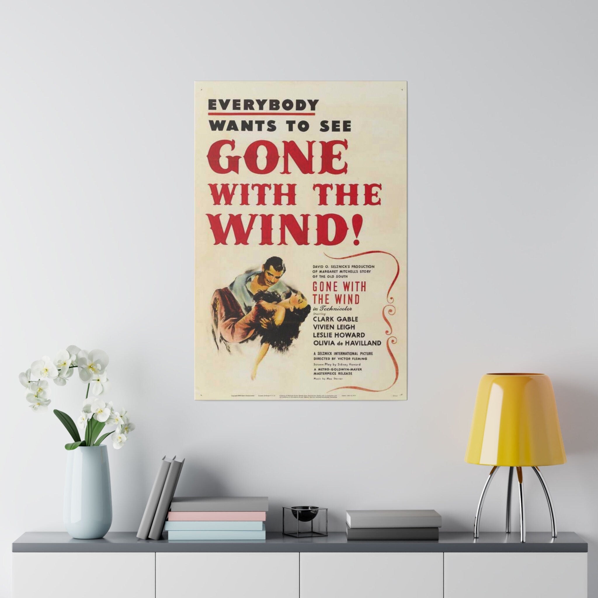 Gone With The Wind Vintage Movie Poster Custom Canvas Wall Print