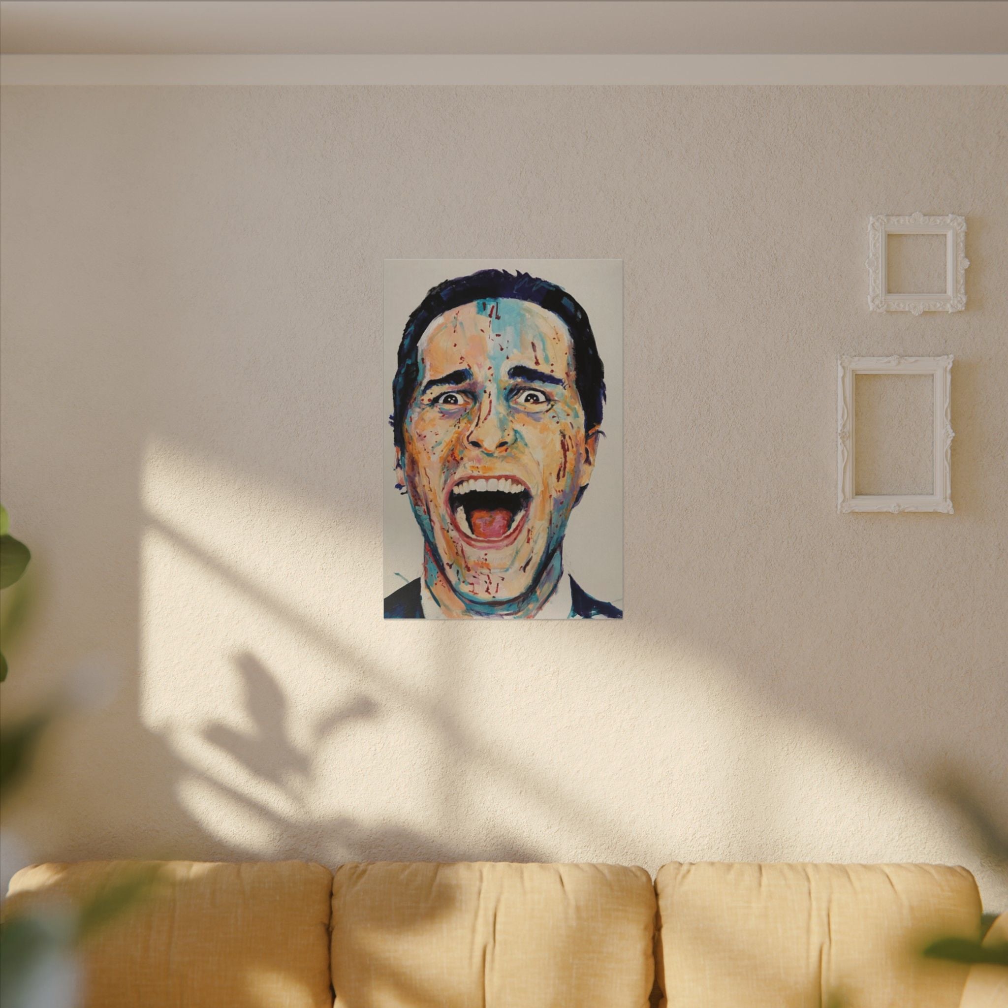 American Psycho Patrick Bateman Scream Custom Canvas Wall Print
