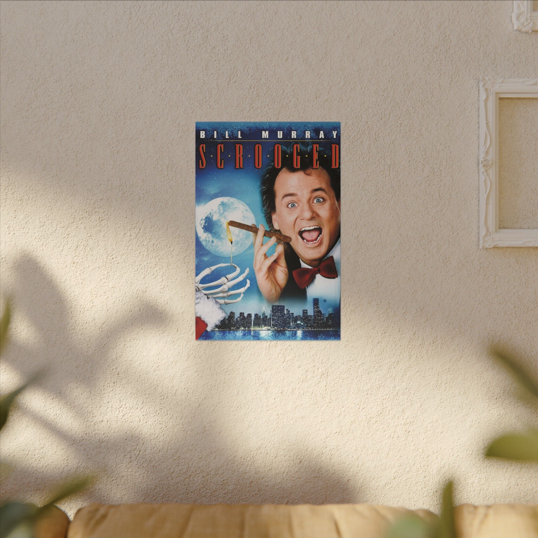 Scrooged 1988 Classic Movie Poster Custom Canvas Wall Print