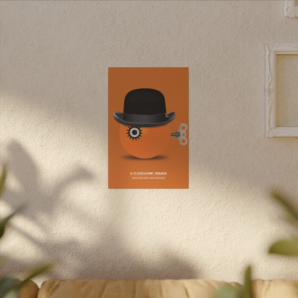 Clockwork Orange Minimalist Orange Character Canvas Wall Print