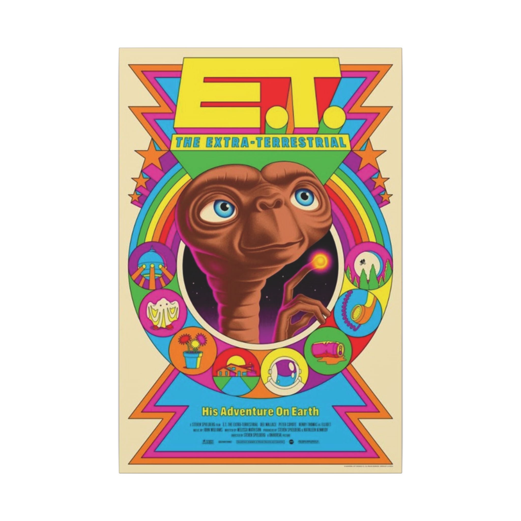 E.T. Retro Psychedelic Poster Custom Canvas Wall Print