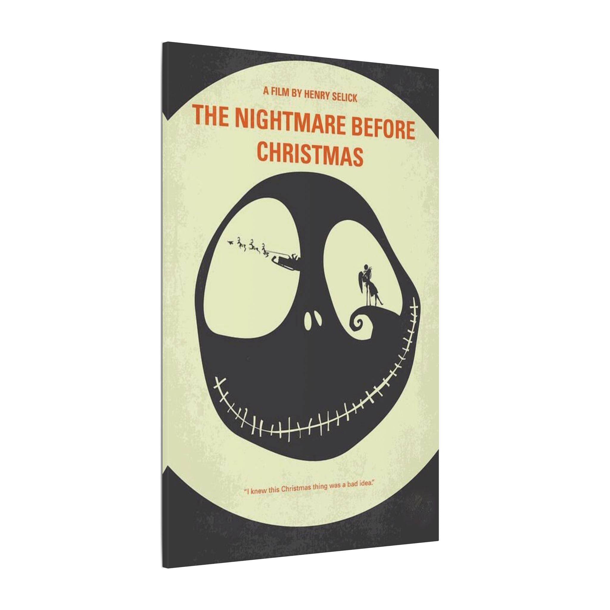 The Nightmare Before Christmas Minimalist Skull Poster Custom Canvas Wall Print