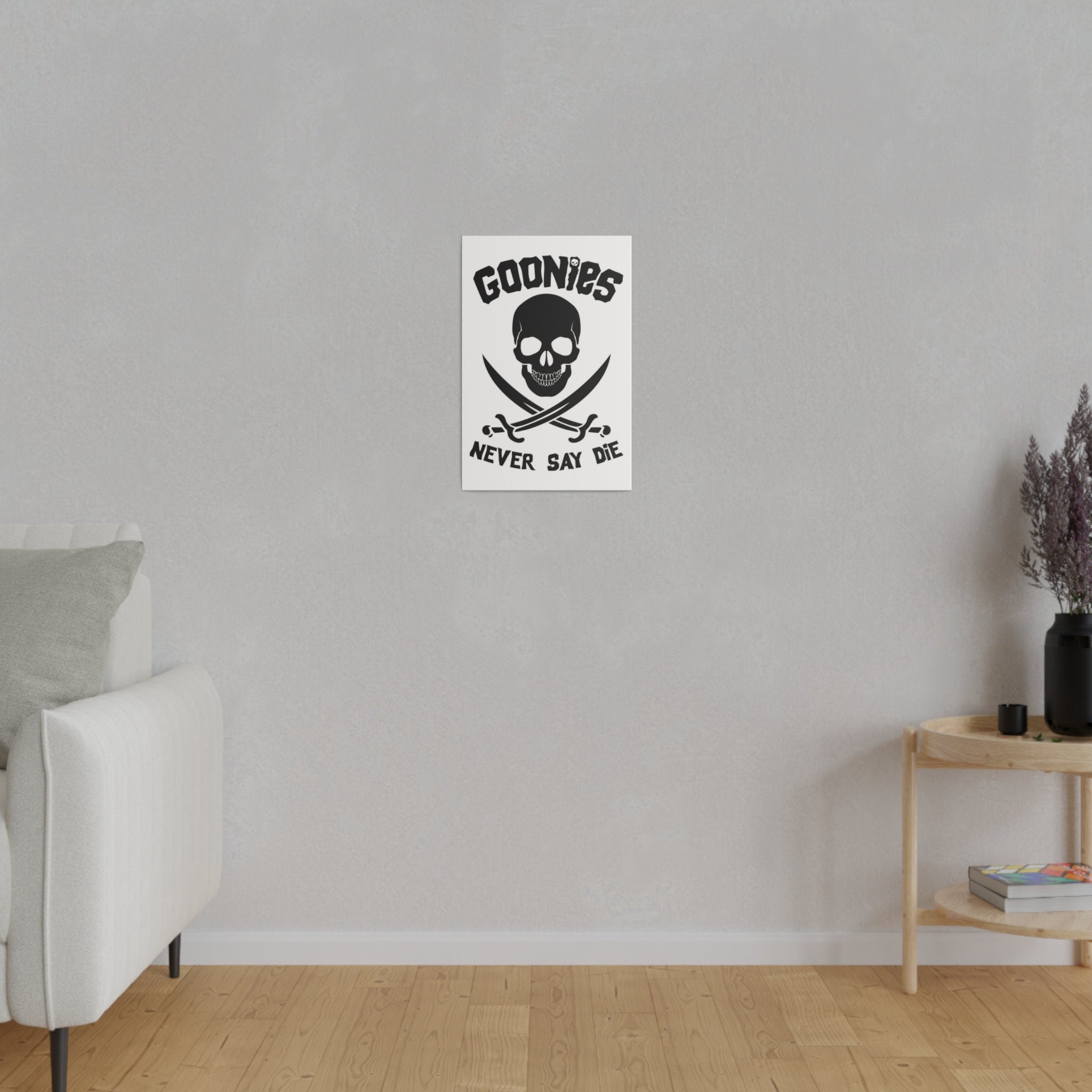 Goonies Never Say Die B/W Custom Canvas Wall Print