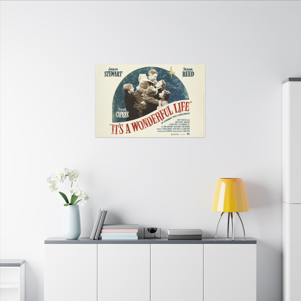 Its a Wonderful Life Family Christmas Poster Custom Canvas Wall Print