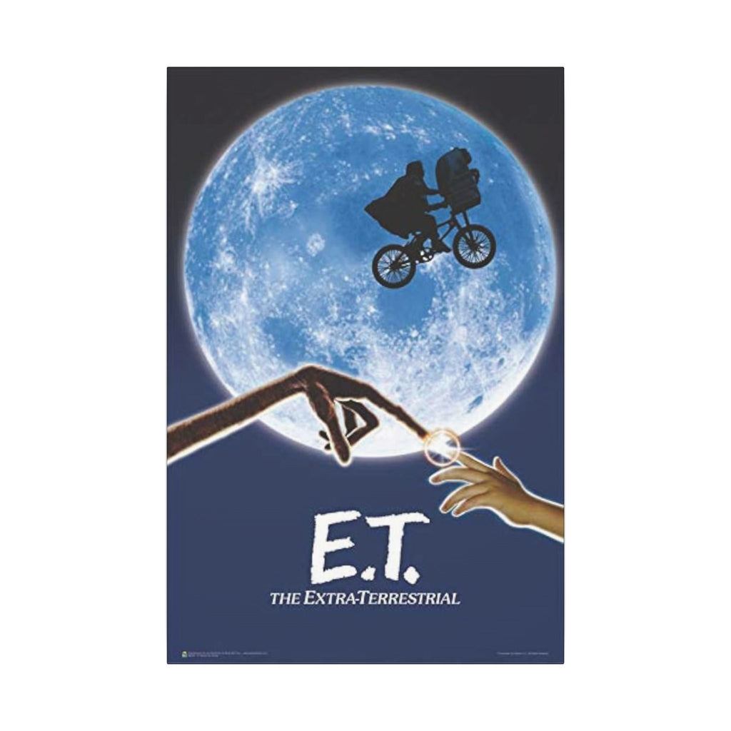E.T. Iconic Flying Bicycle Artwork Custom Canvas Wall Print