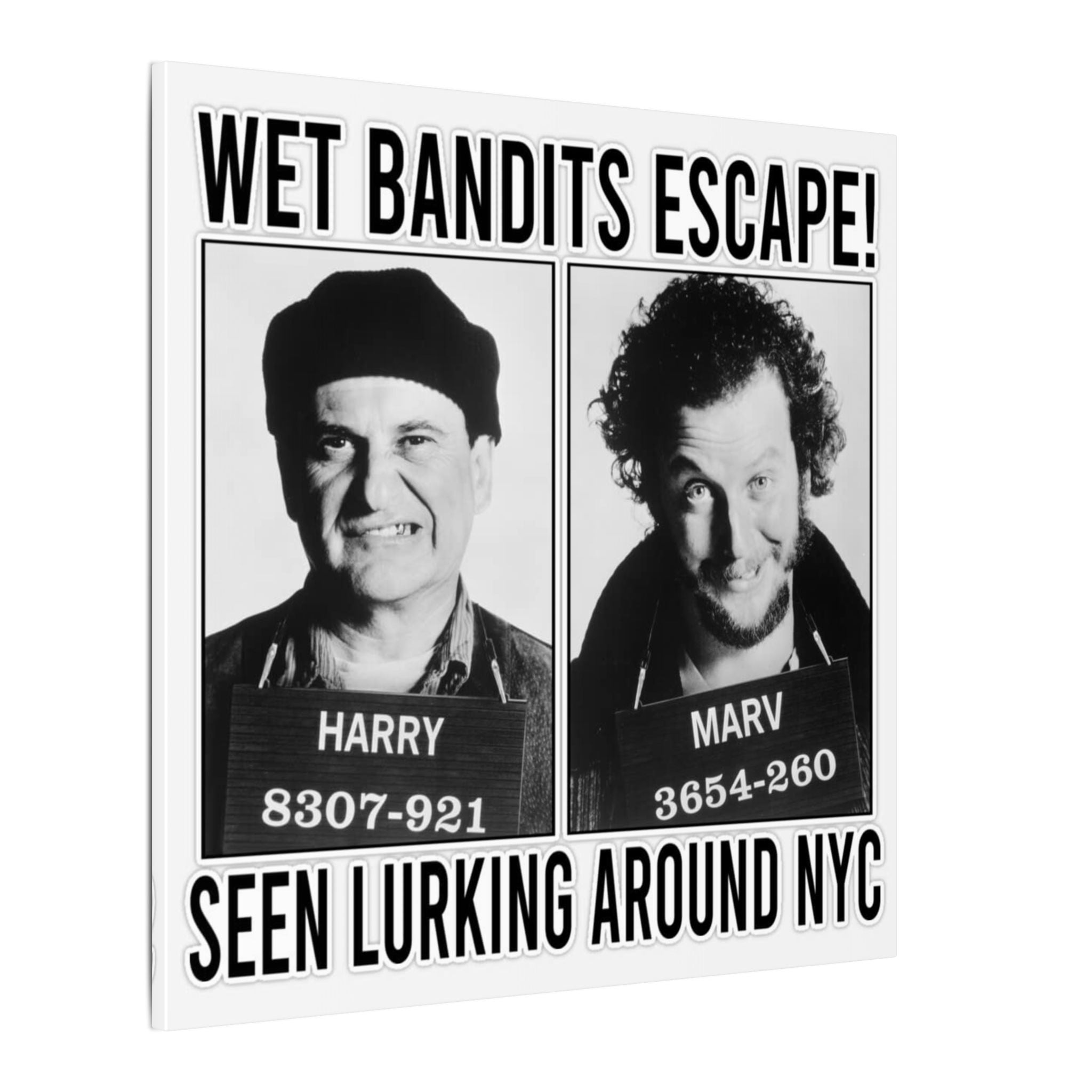 Home Alone Wet Bandits Black & White Custom Canvas Wall Print
