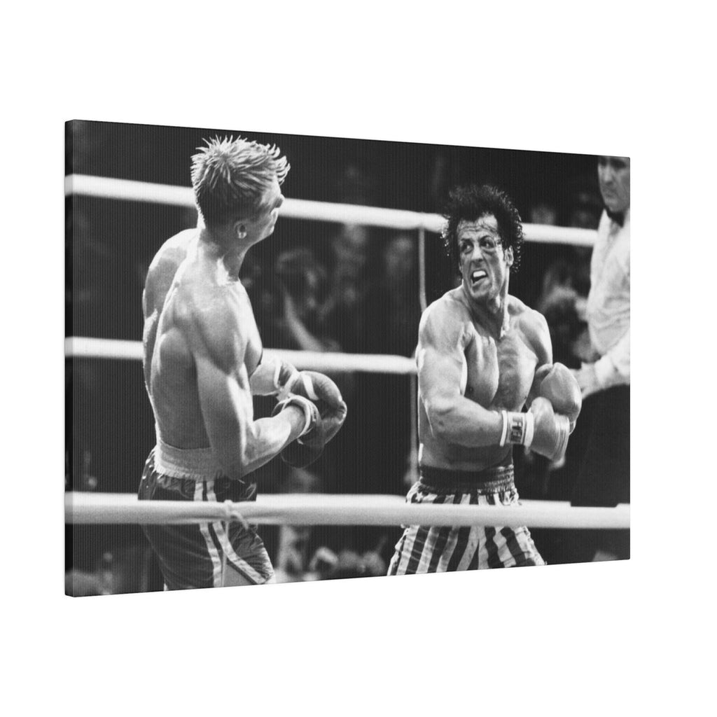 Rocky Vs. Drago B/W Custom Canvas Wall Print