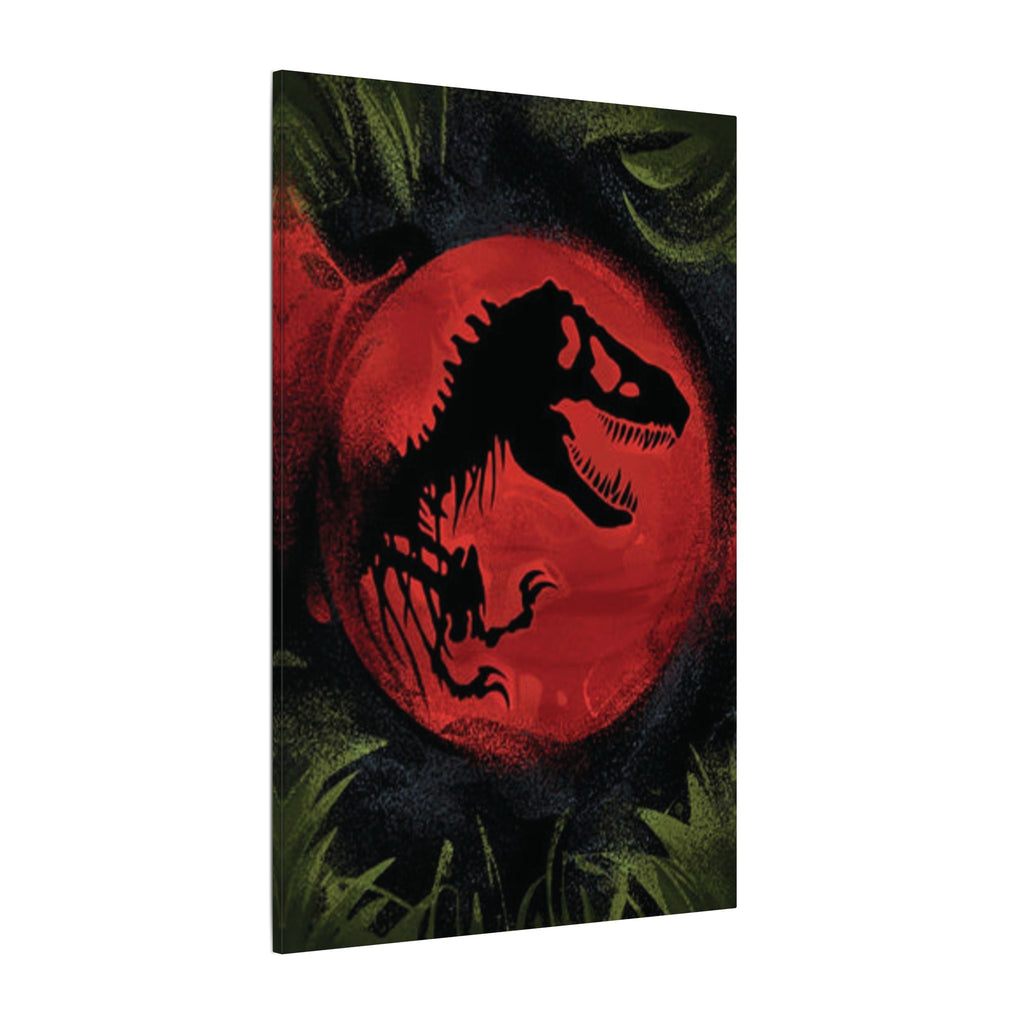 Jurassic Park Red Moon T Rex Silhouette Custom Canvas Wall Print