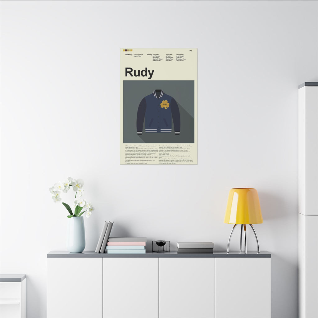 Rudy Minimalist College Jacket Art Quote Custom Canvas Wall Print