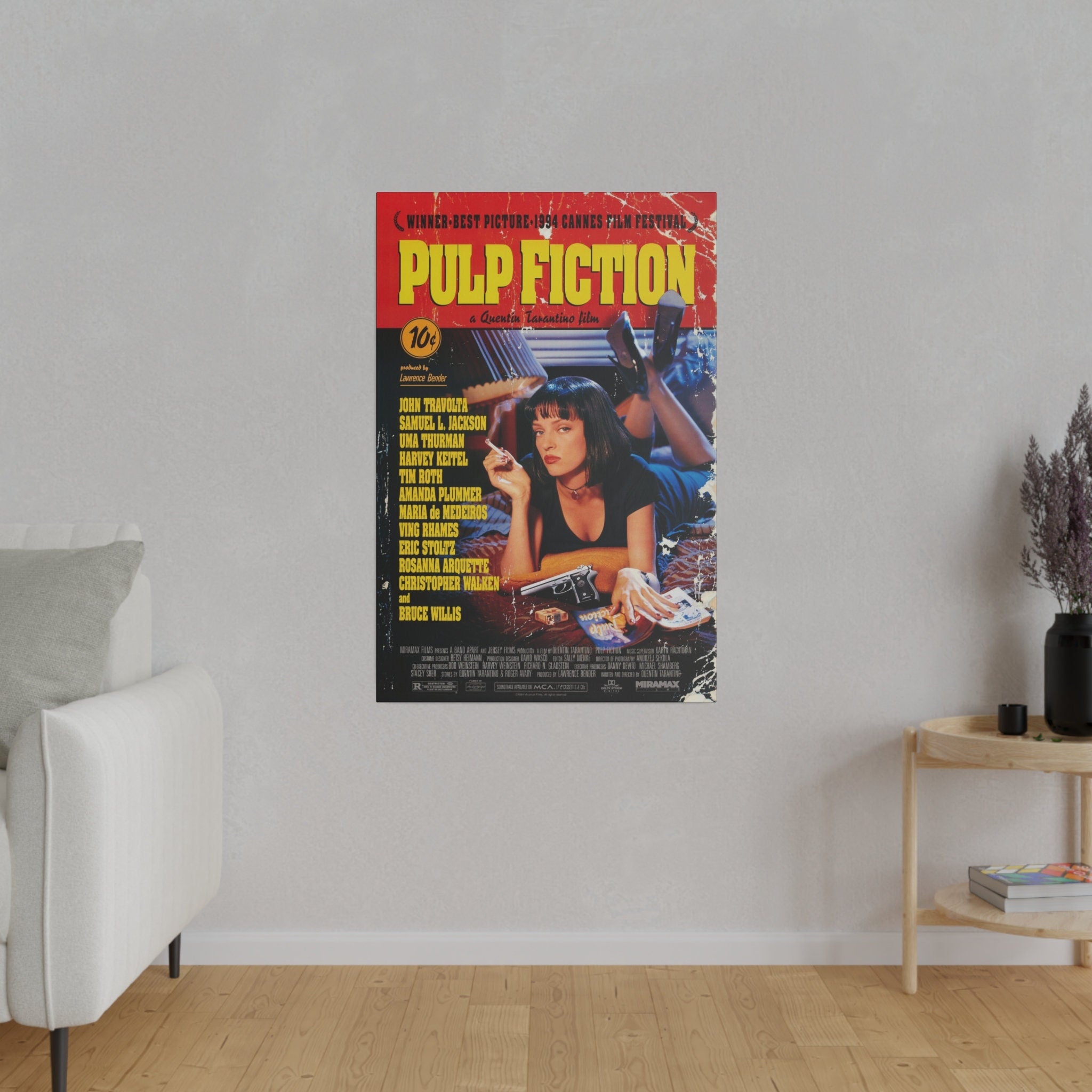 Pulp Fiction Movie Poster Custom Canvas Wall Print