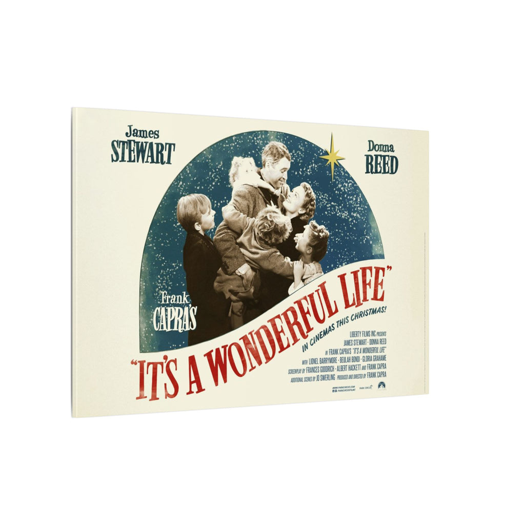 Its a Wonderful Life Family Christmas Poster Custom Canvas Wall Print