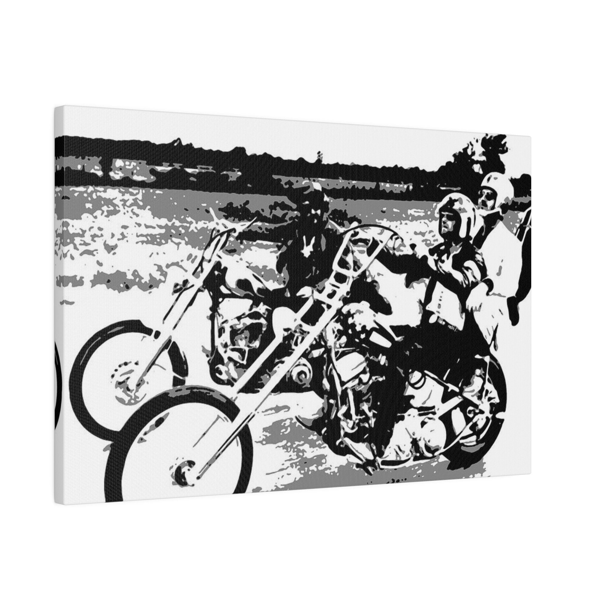 Easy Rider Cruising B/W Abstract Custom Canvas Wall Print