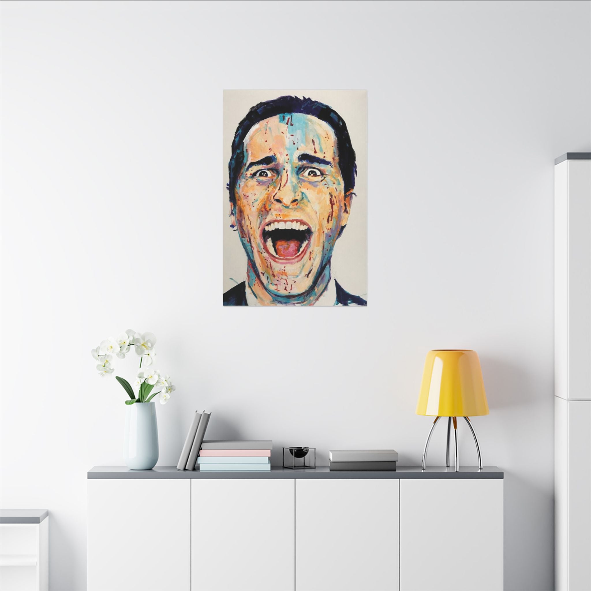 American Psycho Patrick Bateman Scream Custom Canvas Wall Print