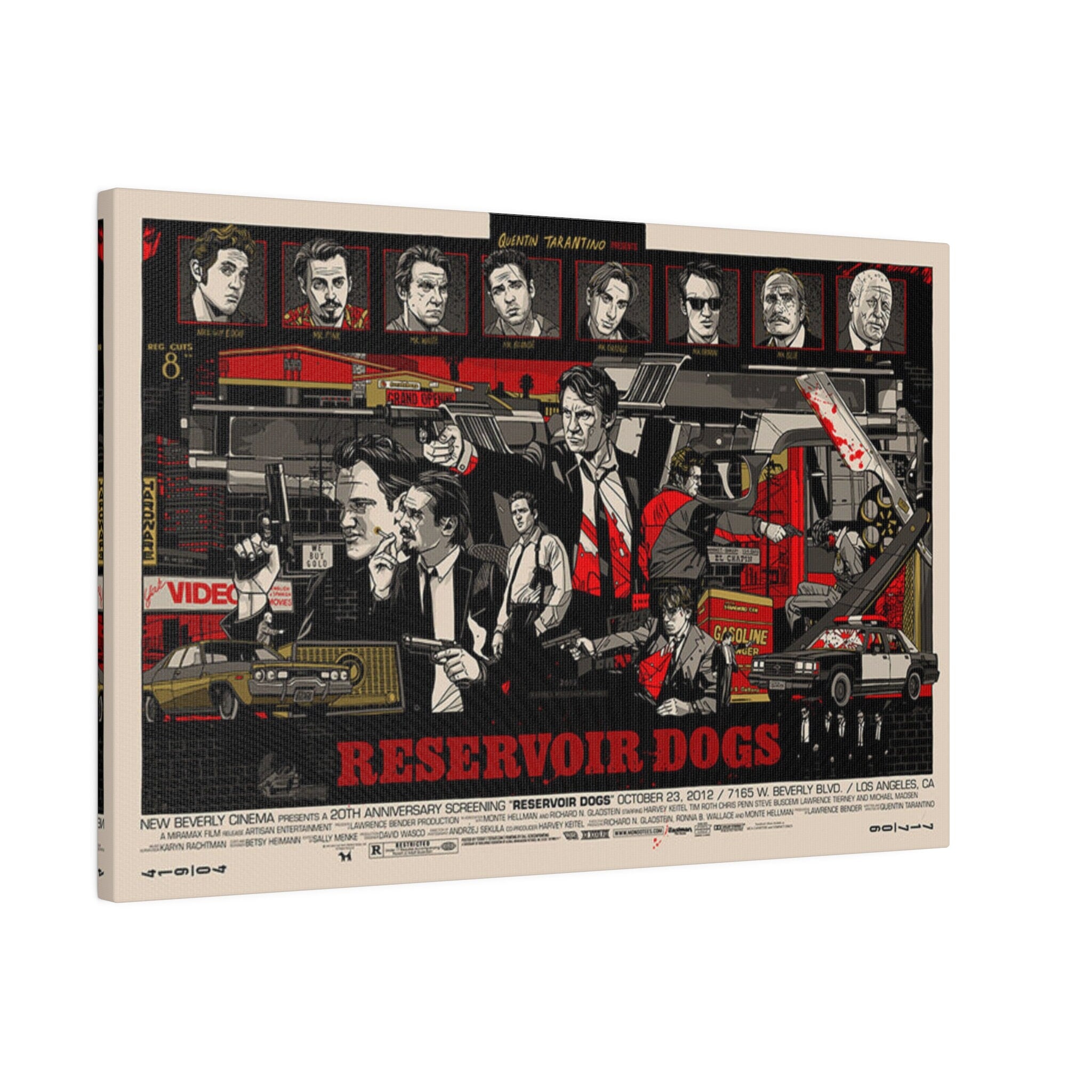 Reservoir Dogs Comic Book Style Movie Poster Custom Canvas Wall Print