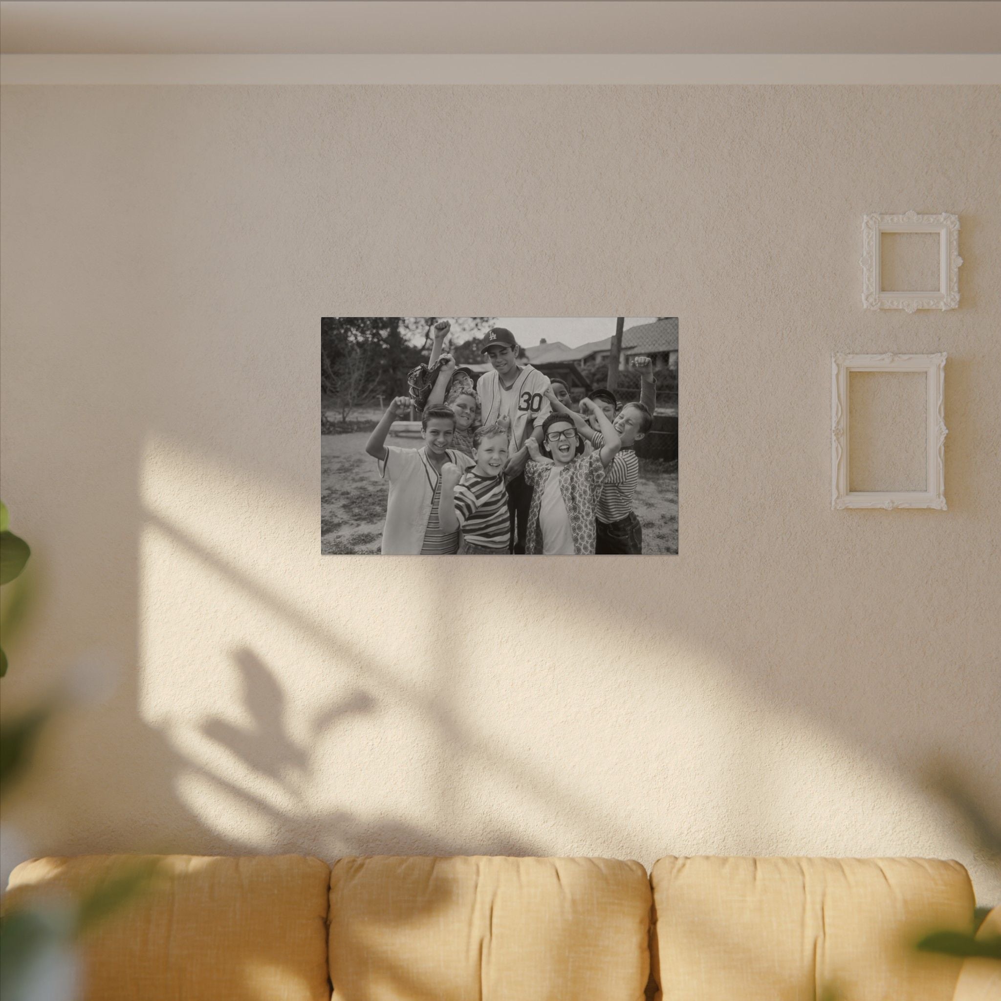 The Sandlot Black and White Celebration Custom Canvas Wall Print