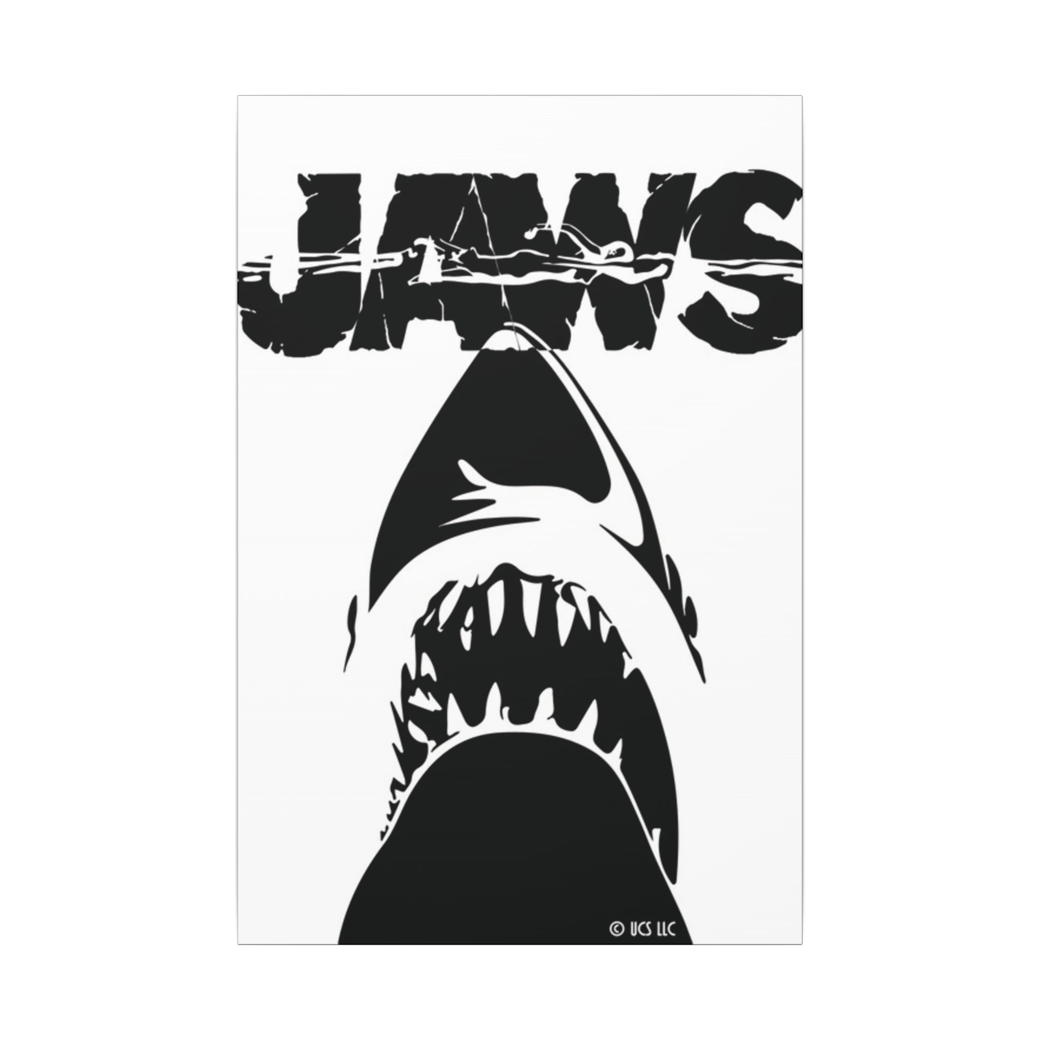 Jaws Minimalist Shark Silhouette Custom Canvas Wall Print