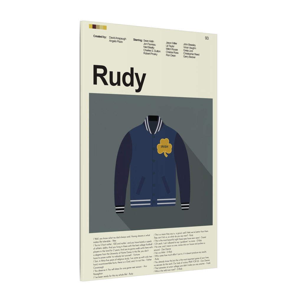 Rudy Minimalist College Jacket Art Quote Custom Canvas Wall Print