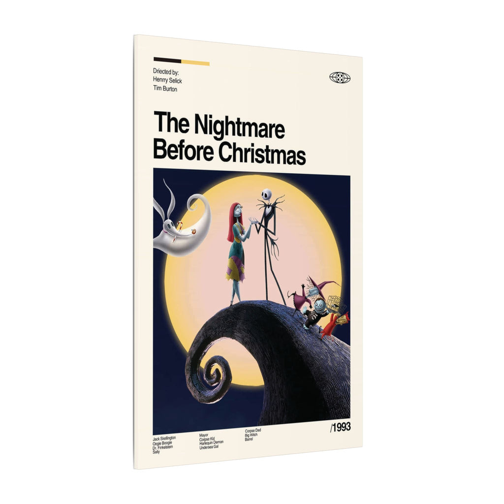 The Nightmare Before Christmas Retro Minimalist Poster Custom Canvas Wall Print