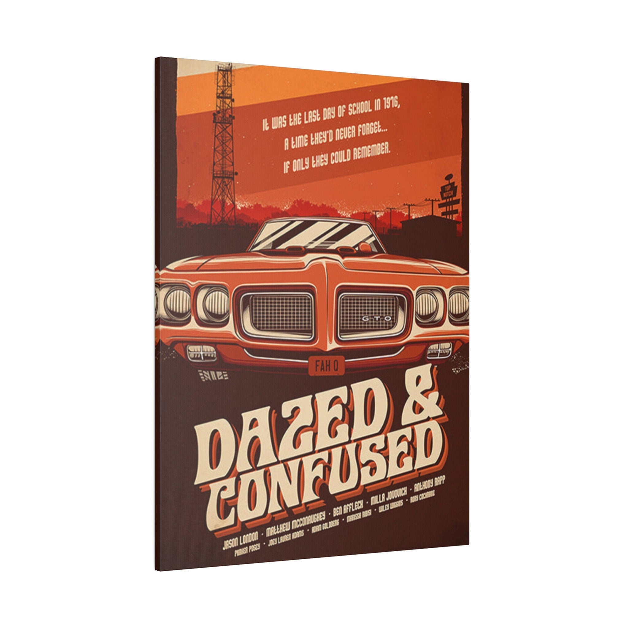 Dazed And Confused GTO Movie Poster Custom Canvas Wall Print