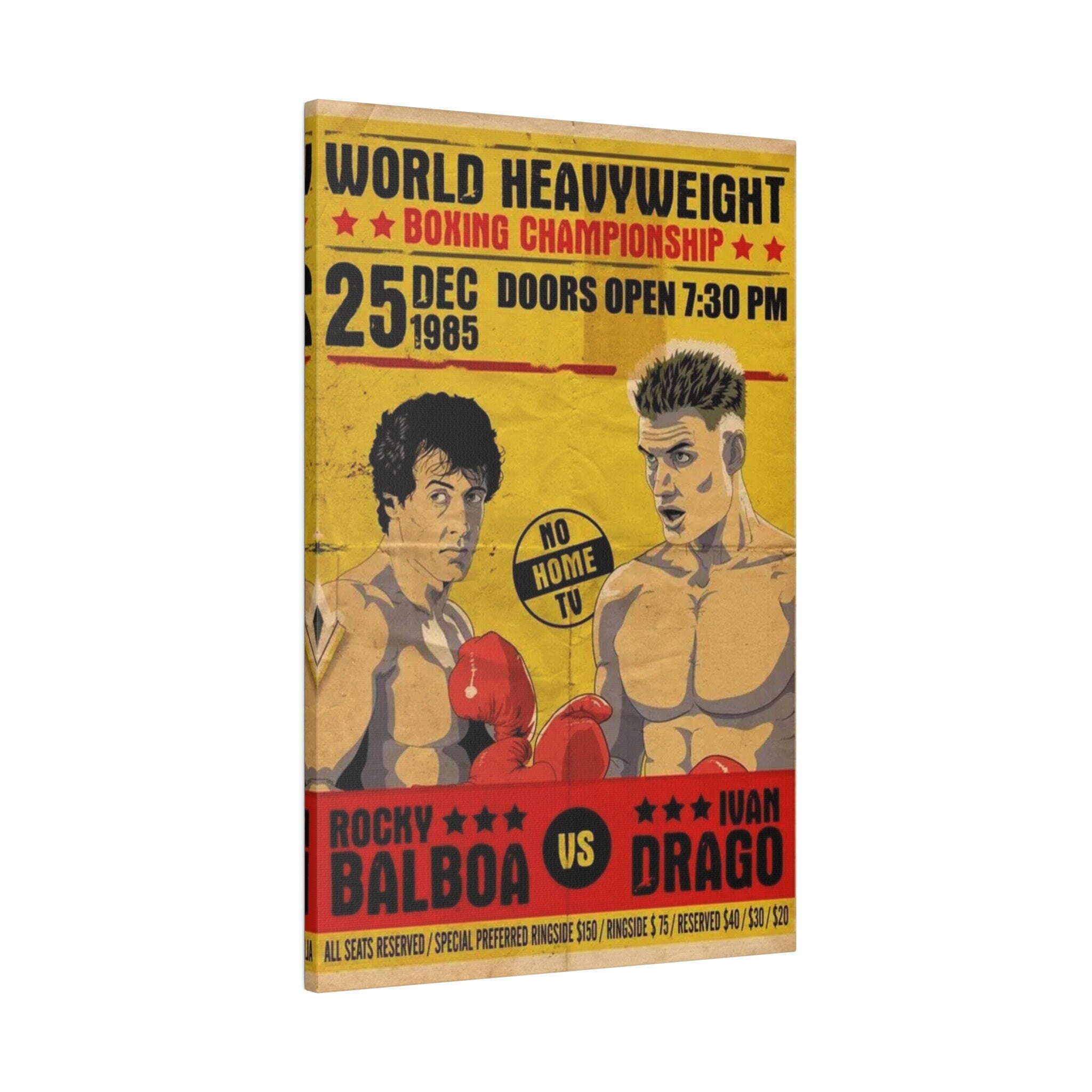 Rocky Vs. Ivan Drago Fight Poster Custom Canvas Wall Print