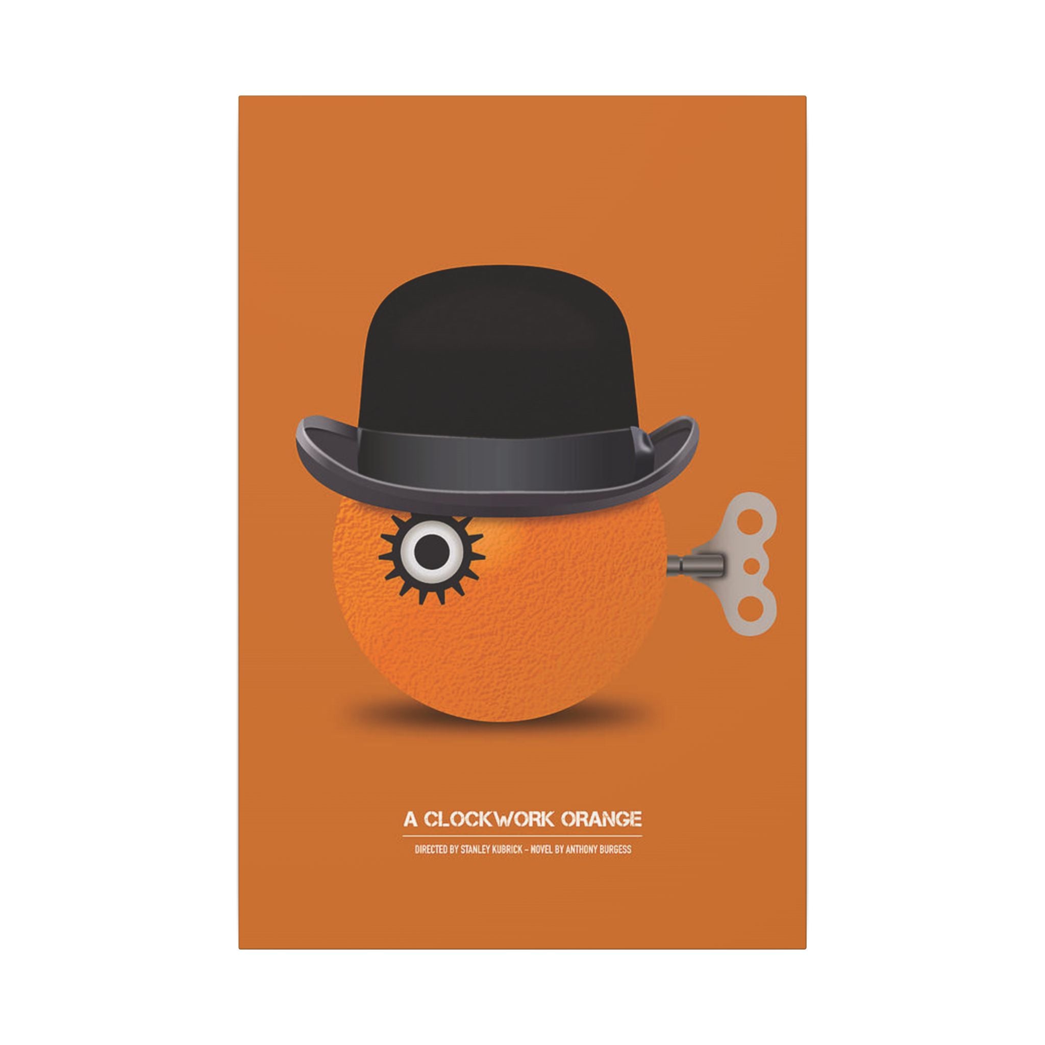 Clockwork Orange Minimalist Orange Character Canvas Wall Print