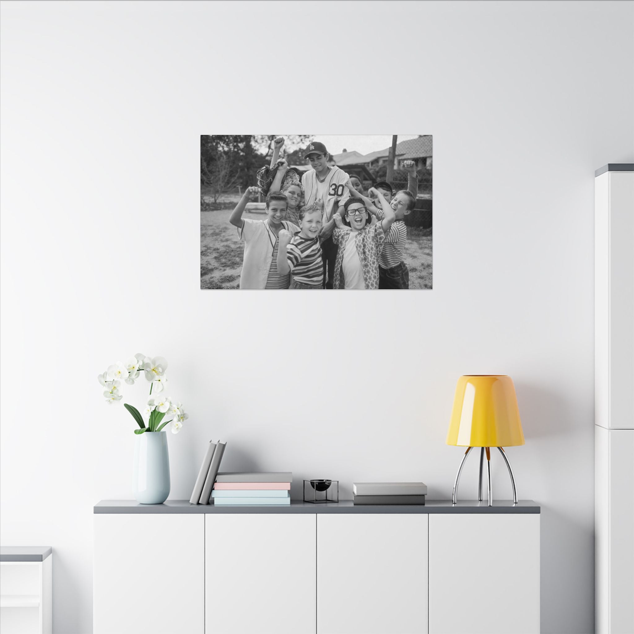 The Sandlot Black and White Celebration Custom Canvas Wall Print