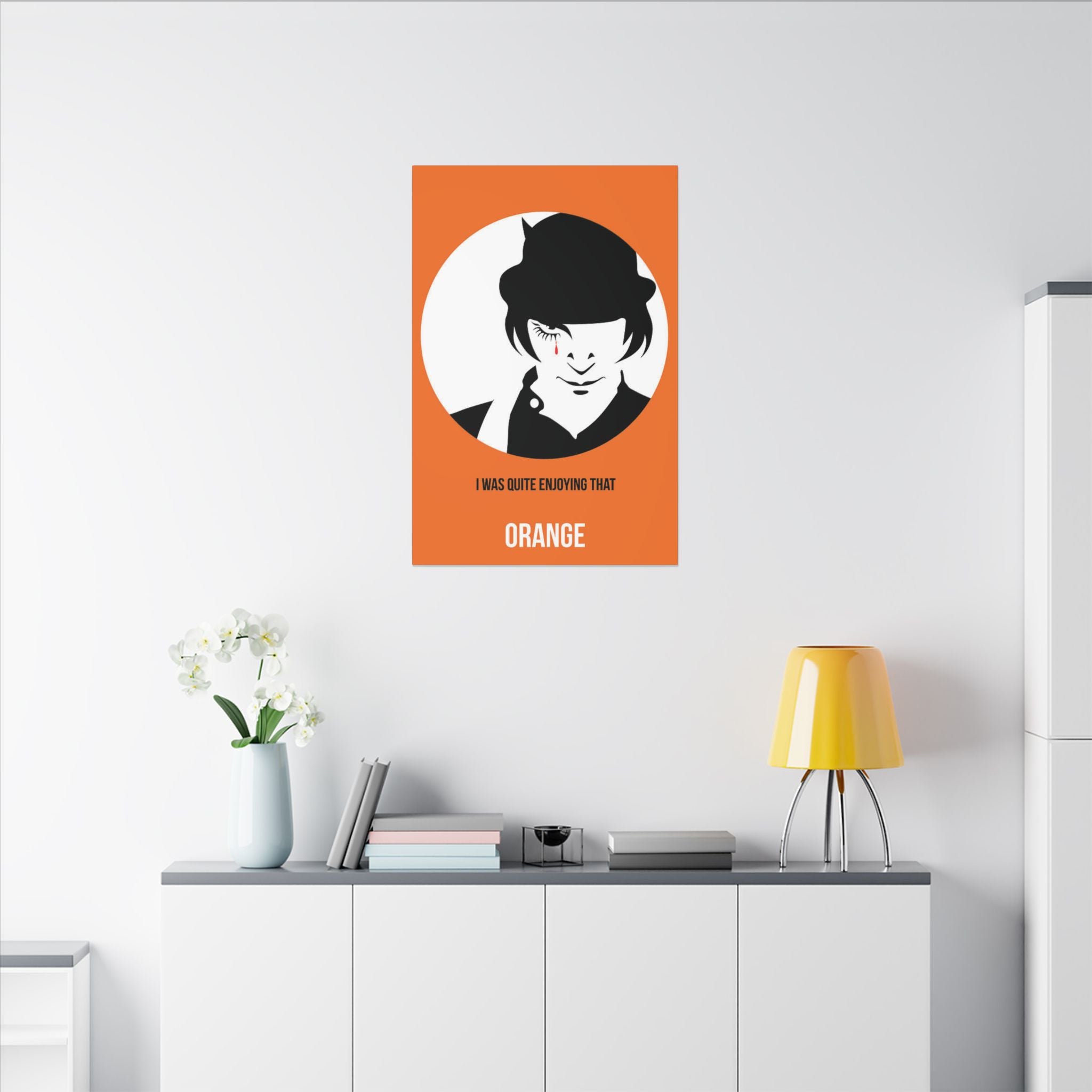 Clockwork Orange Minimalist Silhouette Canvas Wall Print