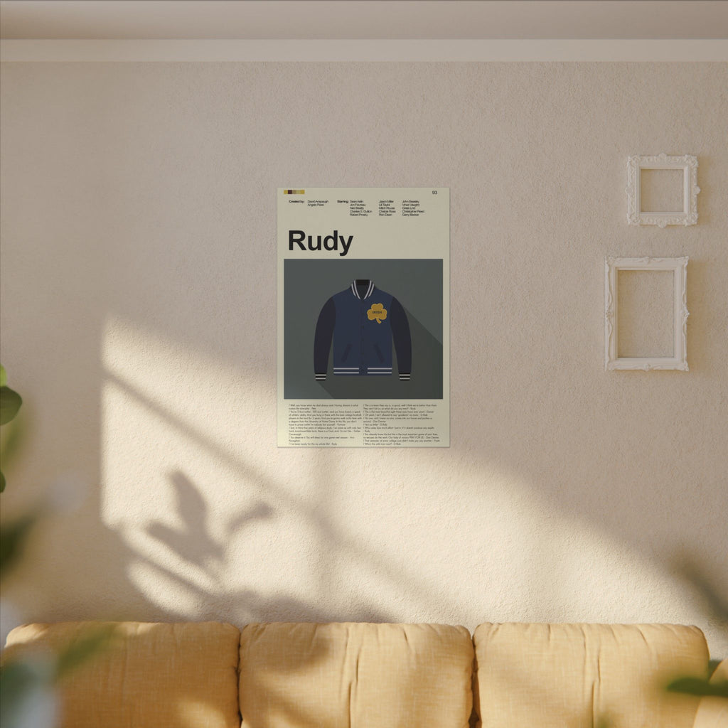 Rudy Minimalist College Jacket Art Quote Custom Canvas Wall Print