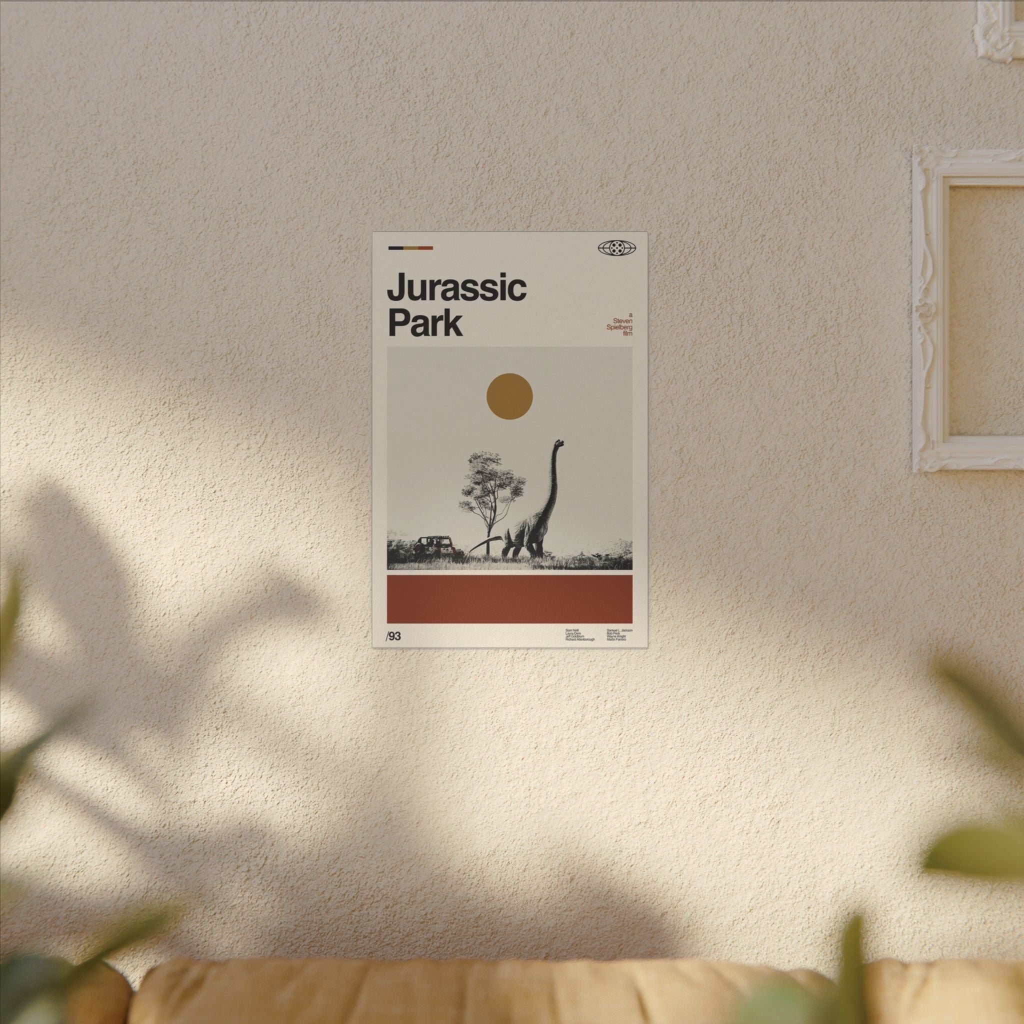 Jurassic Park Minimalist Dinosaur Poster Custom Canvas Wall Print