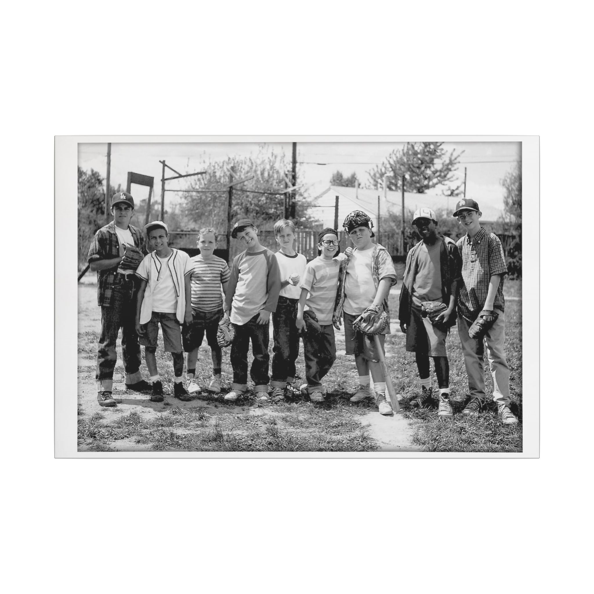 The Sandlot Black and White Team Photo Custom Canvas Wall Print