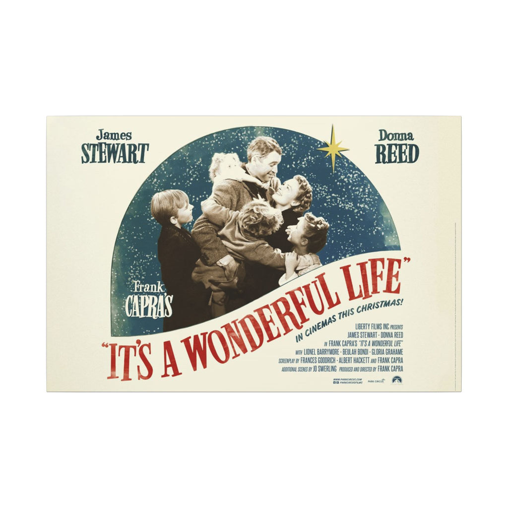 Its a Wonderful Life Family Christmas Poster Custom Canvas Wall Print