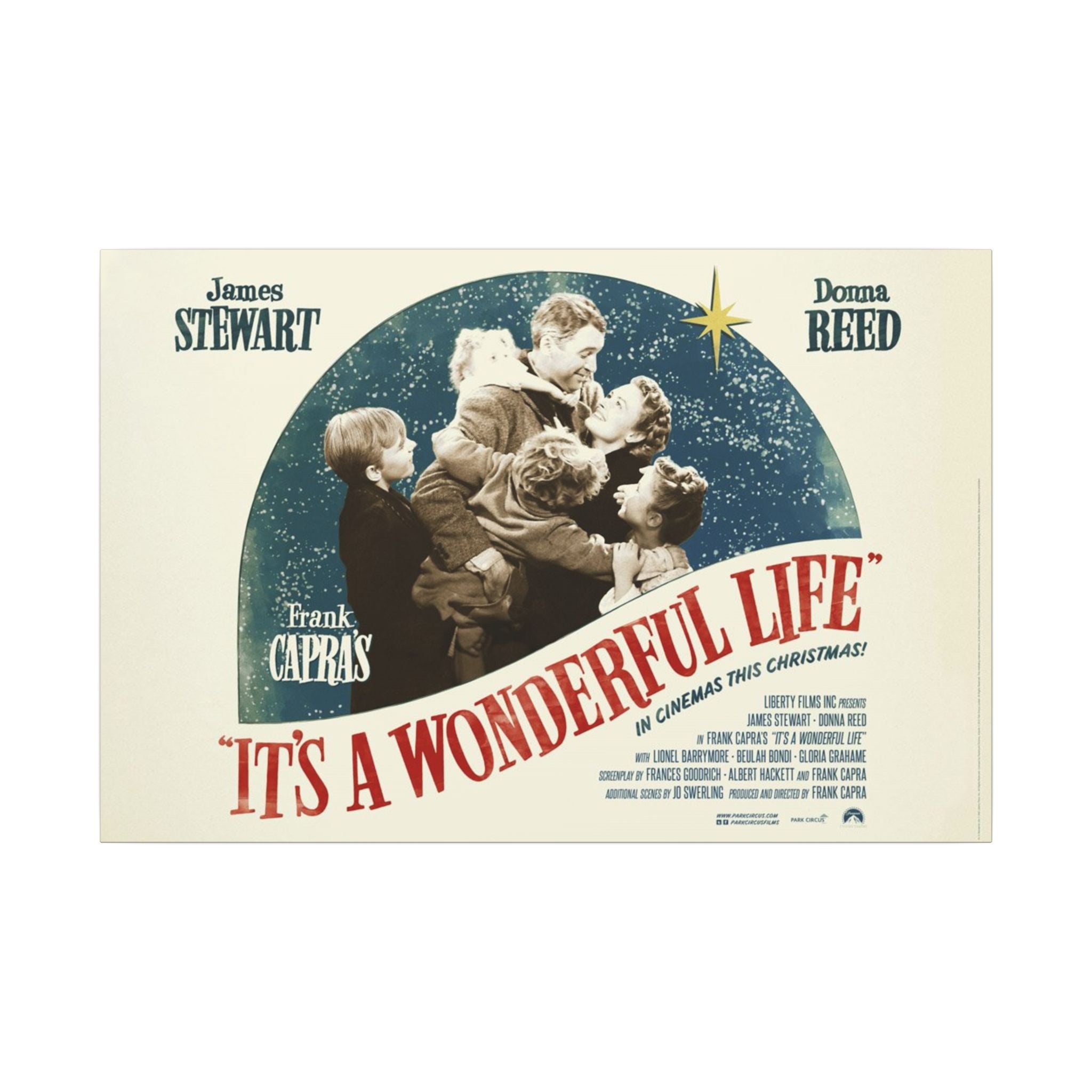 Its a Wonderful Life Family Christmas Poster Custom Canvas Wall Print