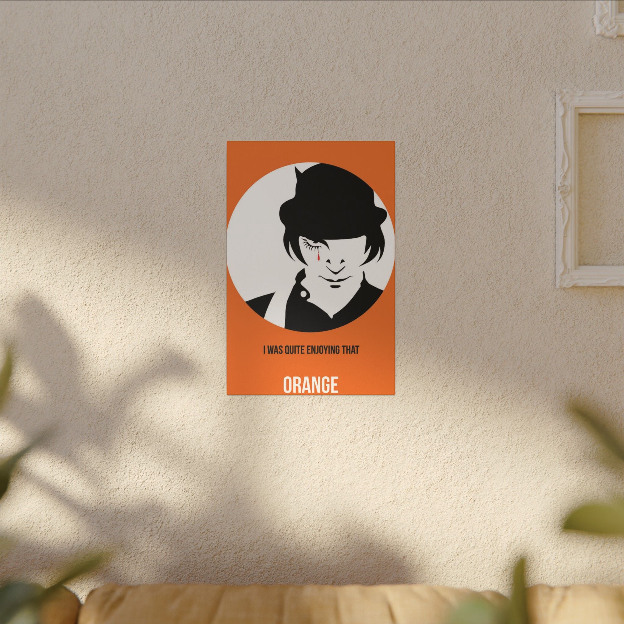 Clockwork Orange Minimalist Silhouette Canvas Wall Print