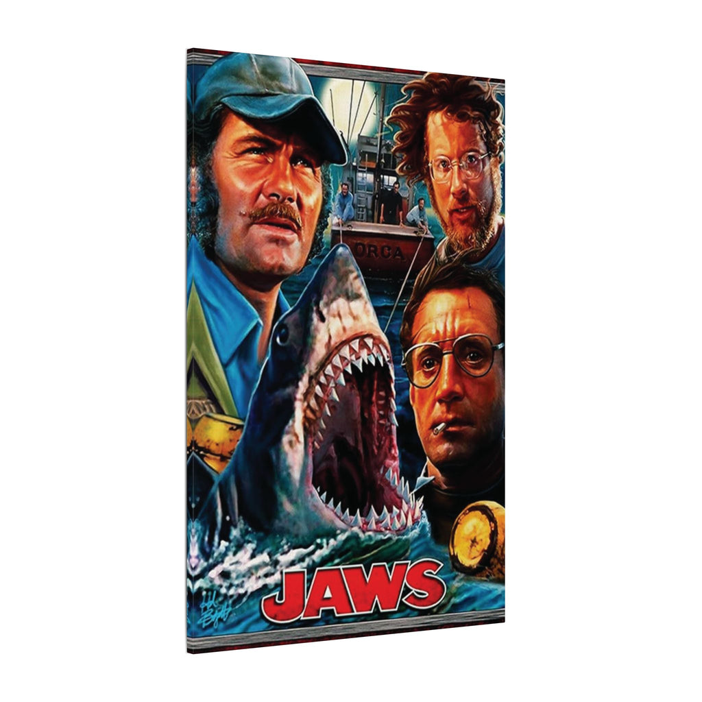 Jaws Illustrated Movie Poster Art Custom Canvas Wall Print