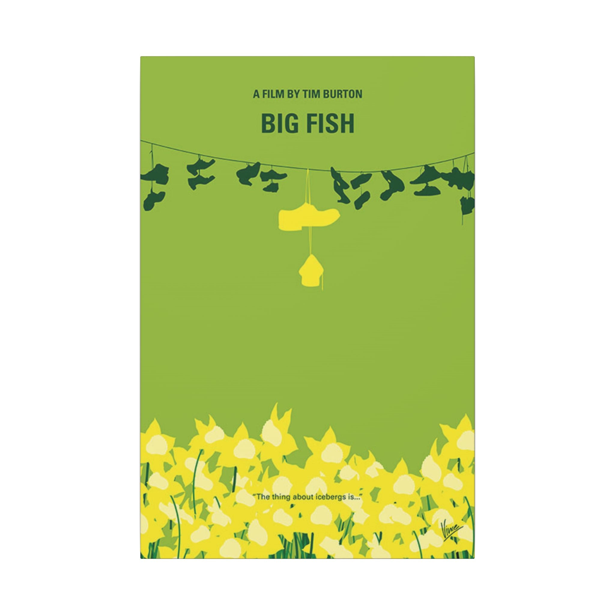 Big Fish Yellow Flowers Minimal Art Custom Canvas Wall Print