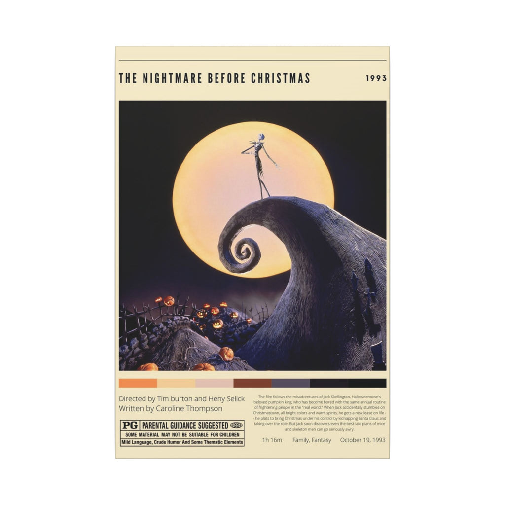 The Nightmare Before Christmas Minimalist Movie Poster Custom Canvas Wall Print